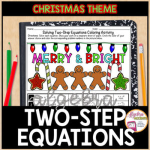 Christmas Math Algebra 1 Solving Two Step Equations Math Activity