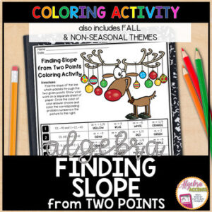Algebra 1 Finding Slope from Two Points Math Coloring Activity