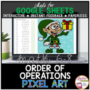 VALENTINES DAY MATH Order of Operations Pixel Art Activity