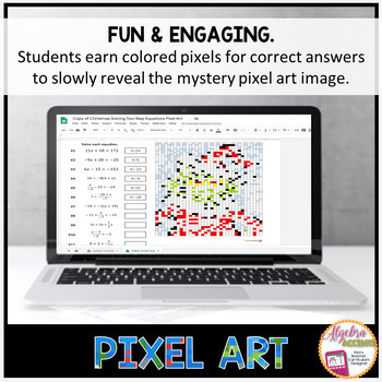 Algebra 1 Solving Two Step Equations Google Sheets Pixel Art Math ...