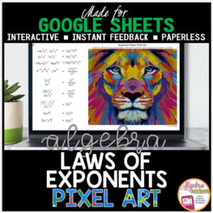 Google Sheets Digital Pixel Art Math Exponent Rules | Laws of Exponents