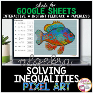 Google Sheets Digital Pixel Art Math Solving Inequalities