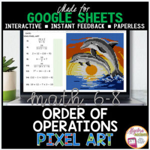 Google Sheets Digital Pixel Art Math Order of Operations
