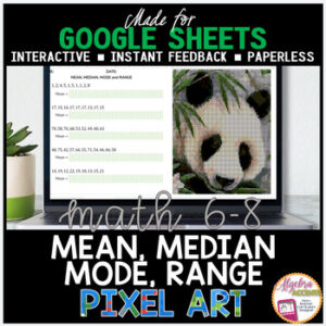 Google Sheets Digital Pixel Art Math Finding the Mean Median Mode Range