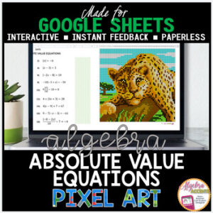Google Sheets Digital Pixel Art Math Solving Absolute Value Equations