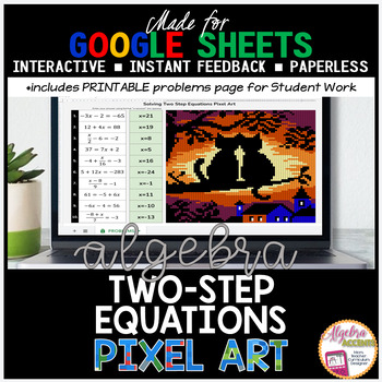 Solving Two Step Equations Algebra 1 Digital Pixel Art Activity ...