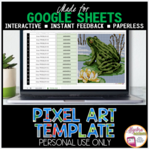 GOOGLE SHEETS DIY Digital Pixel Art Template EDITABLE | Lily Pad Toad